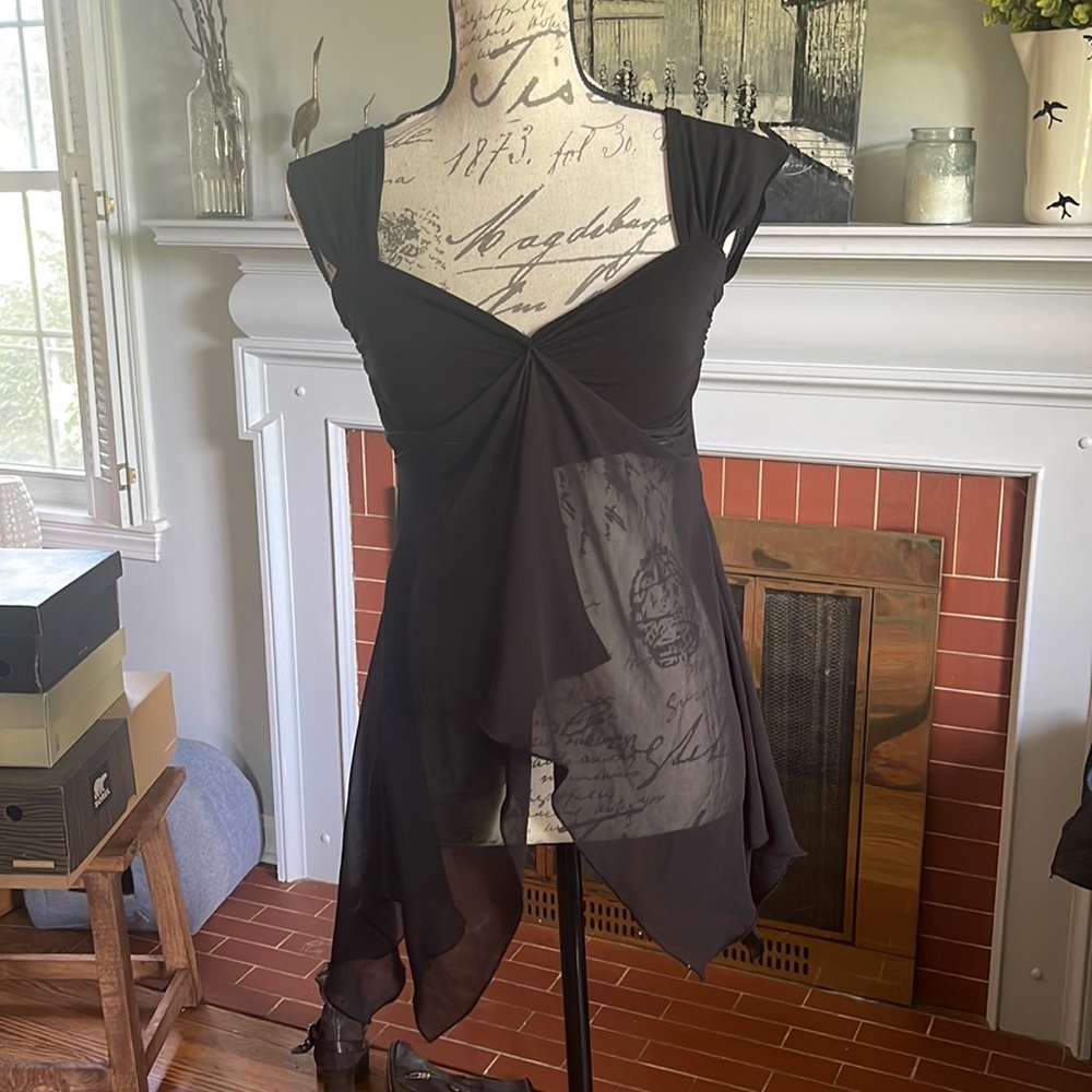 Sexy black sheer top tank mint condition XS